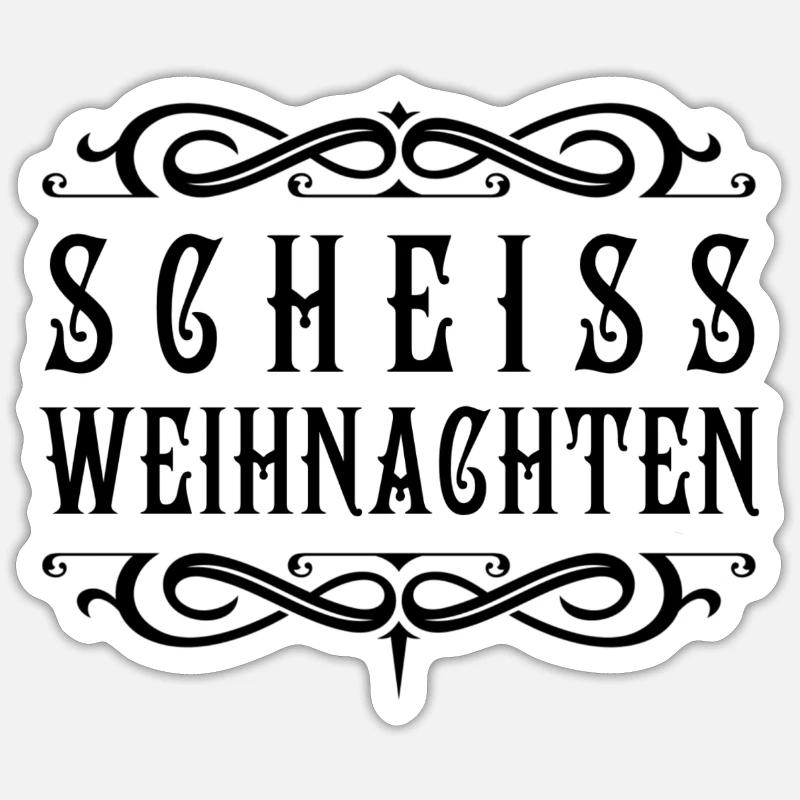 Scheiss Weihnachten - Sticker Größe S (10 x 10 cm) - Mattweiß