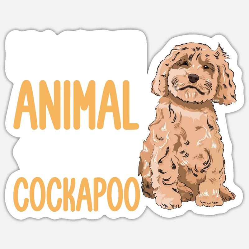 Cockapoo Chien - Sticker taille S (10 x 10 cm) - blanc mat