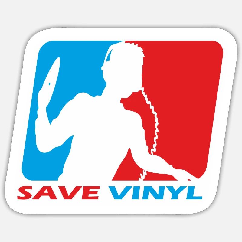 Deejay - Enregistrer le vinyle - Sticker taille S (10 x 10 cm) - blanc mat