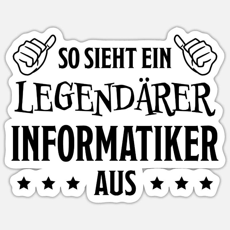Informatiker Lustig Spruch Programmierer Geschenk Sticker Größe S (10 x 10 cm)