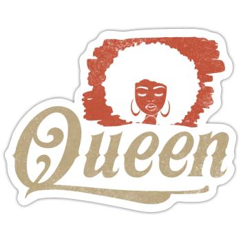 Queen Afro Silhouette - Sticker Größe S (10 x 10 cm) - Mattweiß - Vorne