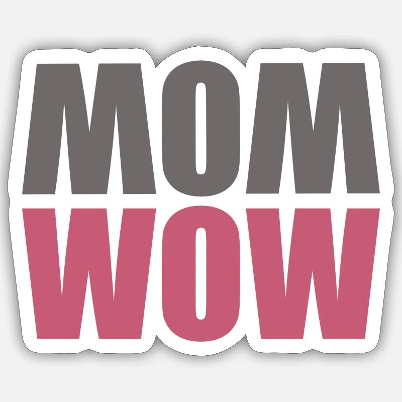 MAMAN WOW - Sticker taille S (10 x 10 cm) - blanc mat