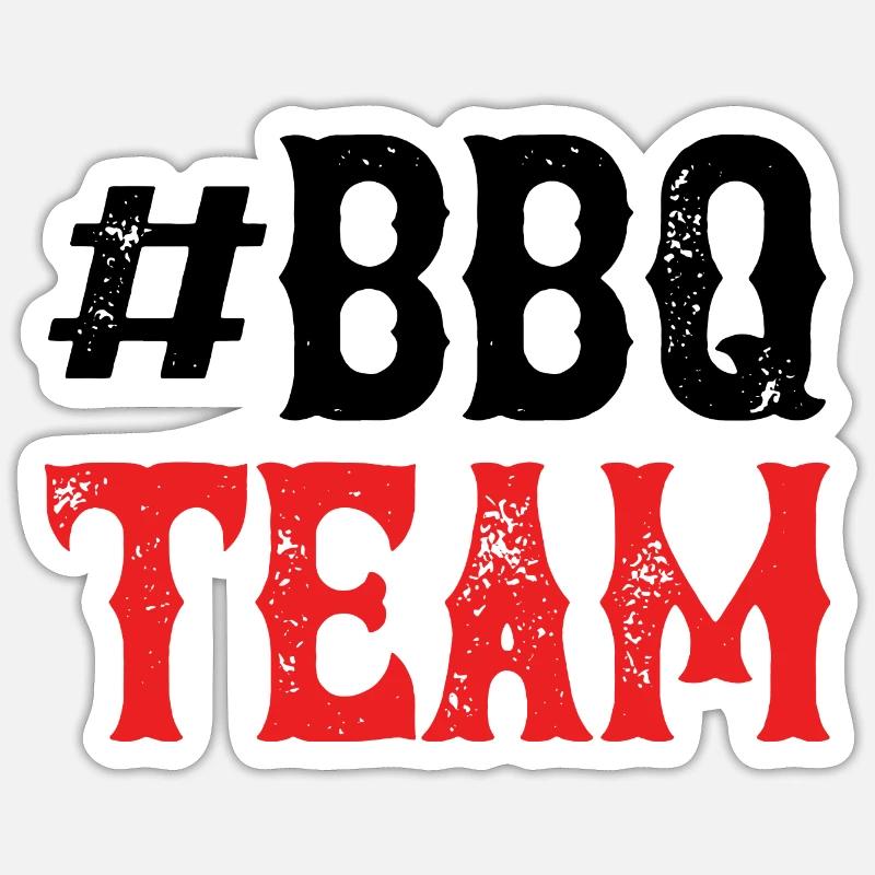 Équipe Bbq - Sticker taille S (10 x 10 cm) - blanc mat