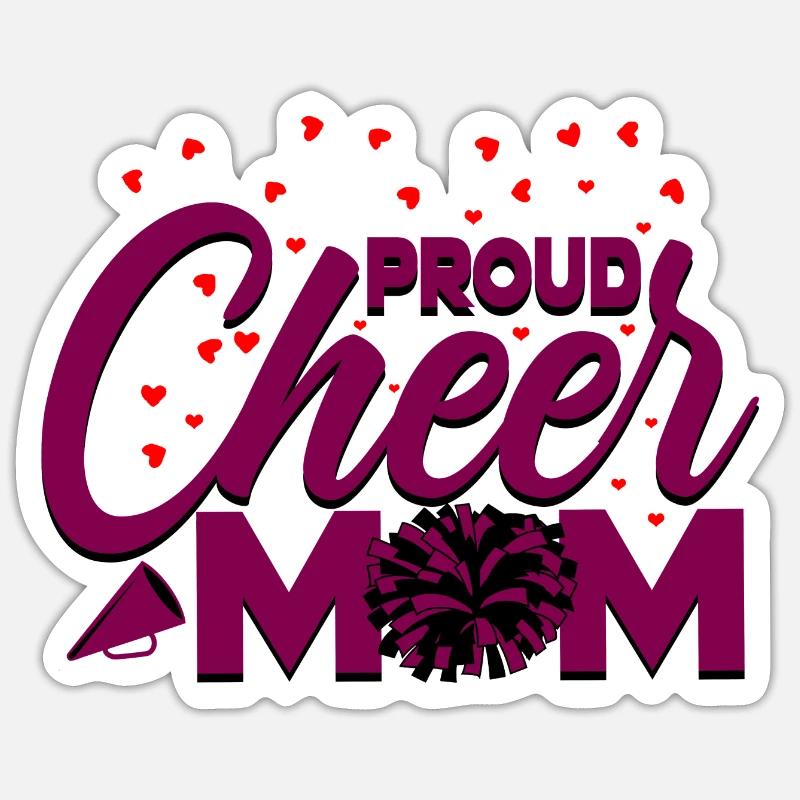 Cheerleader Mère Cheerleading - Sticker taille S (10 x 10 cm) - blanc mat