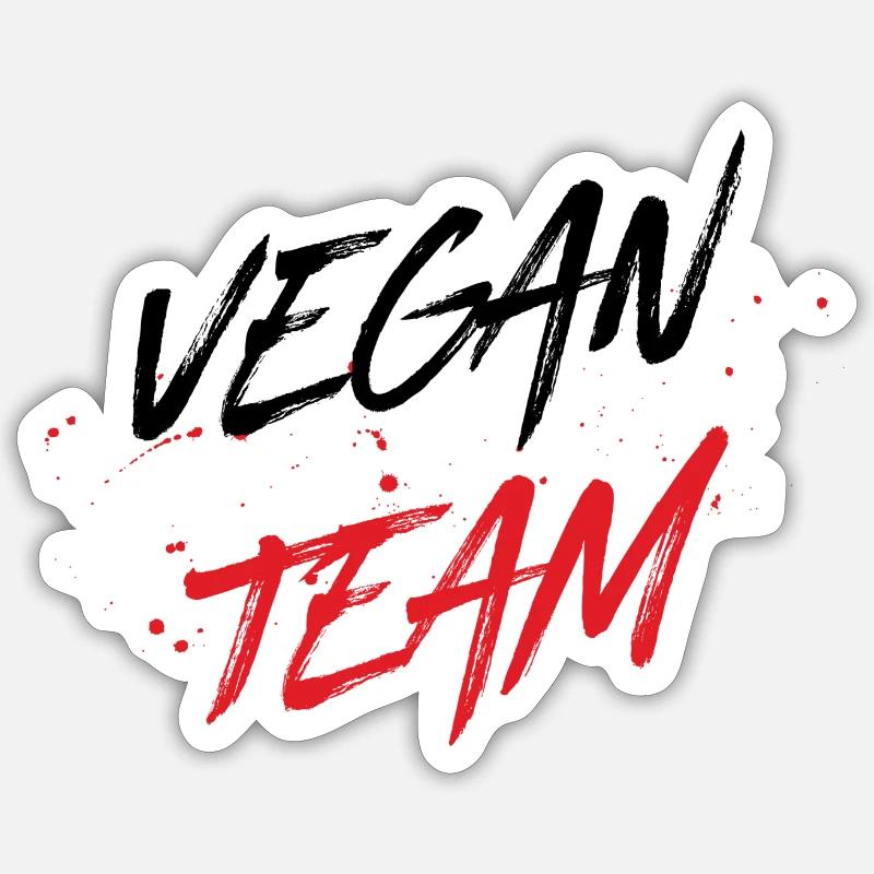 Équipe végétalienne - Sticker taille S (10 x 10 cm) - blanc mat