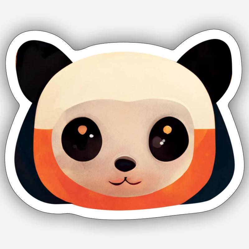 panda2 - Sticker taille S (10 x 10 cm) - blanc mat