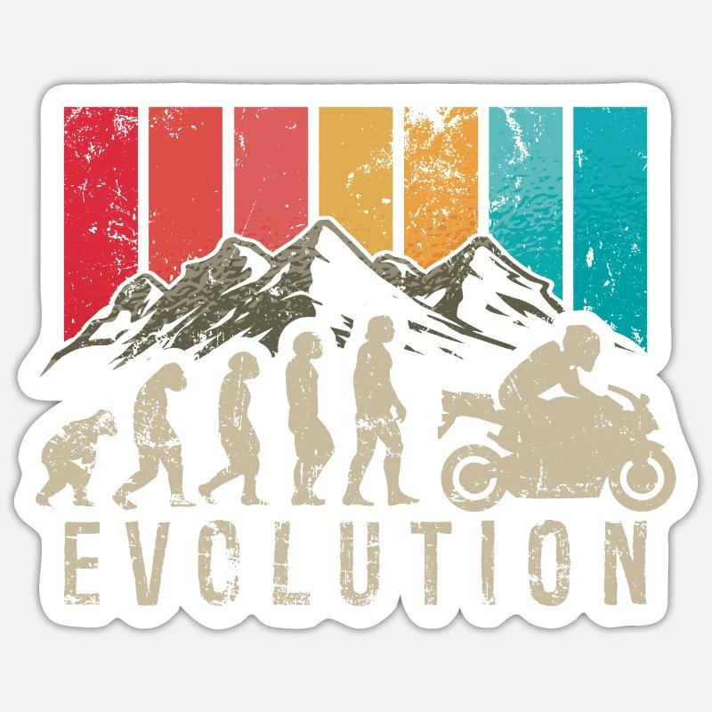 Motorcycle Evolution Vintage Biker Motorcycle Sticker Größe S (10 x 10 cm)