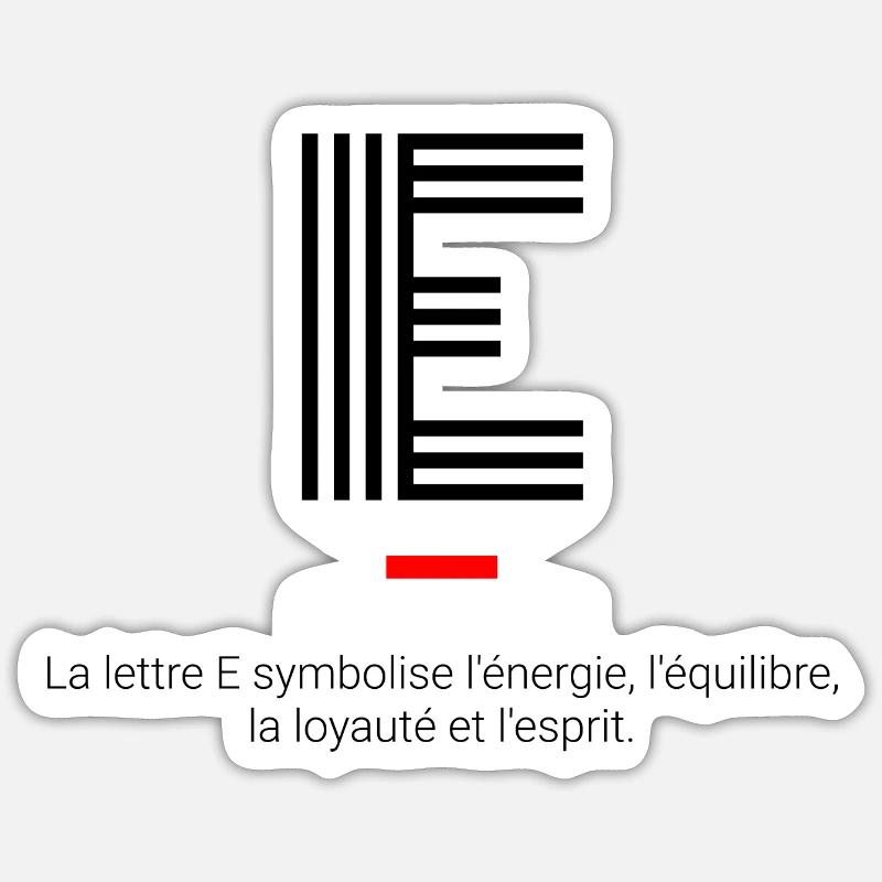 Lettre E - Sticker taille S (10 x 10 cm) - blanc mat