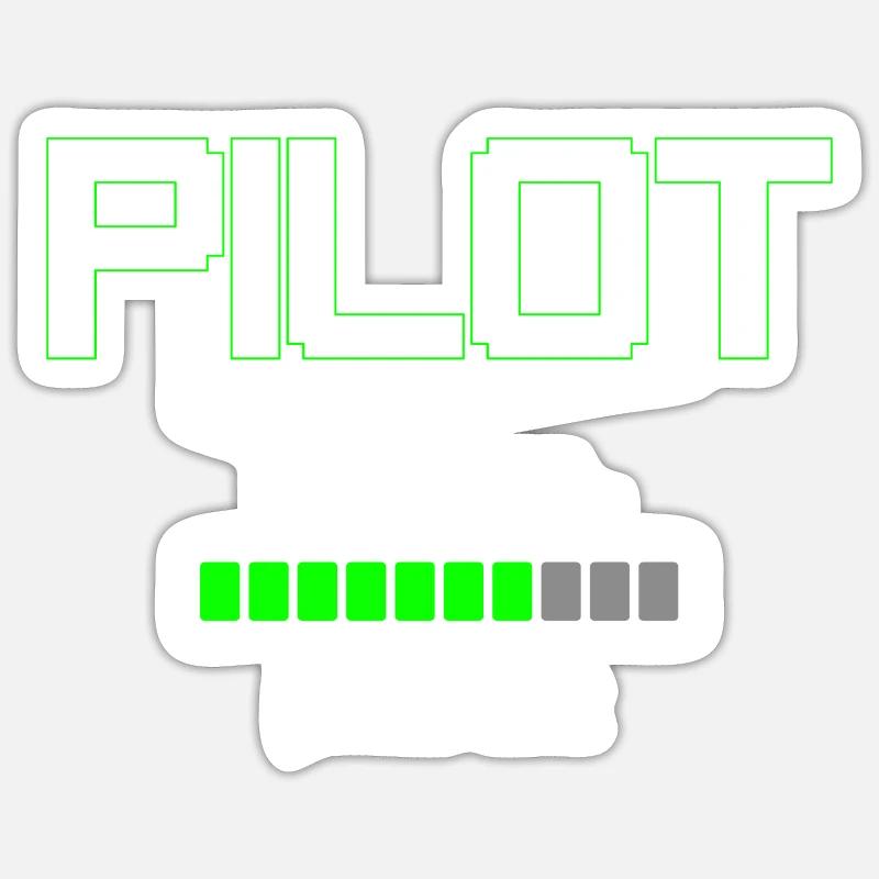Pilot In Progress Please Wait - Cadeau du pilote Sticker taille S (10 x 10 cm)