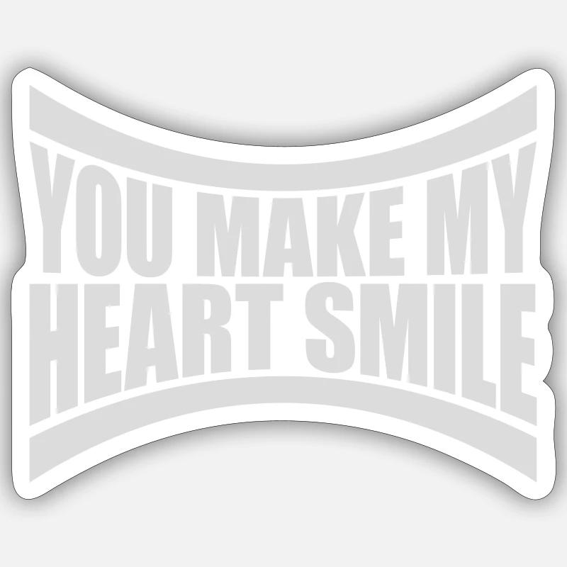make my heart smile - Sticker size S (10 x 10 cm) - white matte