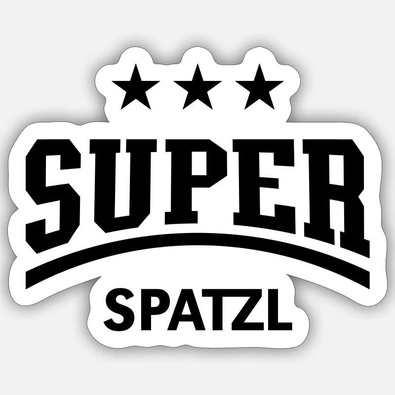 Super Spatzl - Sticker Größe S (10 x 10 cm) - Mattweiß