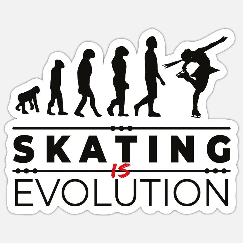 Skating is evolution - Message Humor Parody Sticker size S (10 x 10 cm)