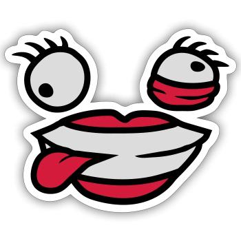 Verrücktes weibliches Comic Gesicht - Sticker Größe S (10 x 10 cm) - Mattweiß - Vorne