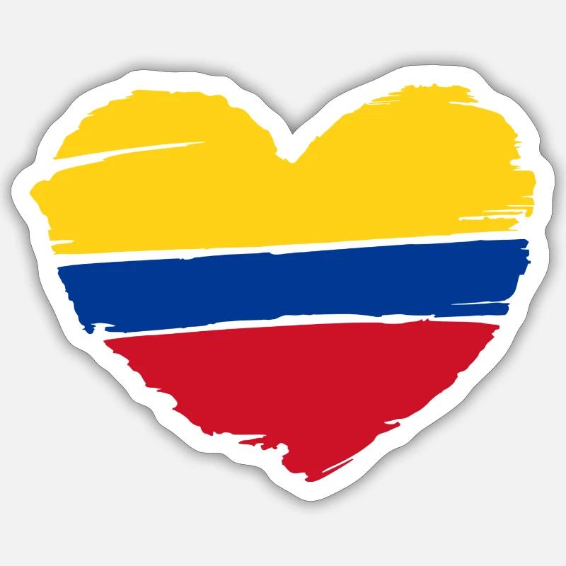 Corazon Colombie Sticker taille S (10 x 10 cm)