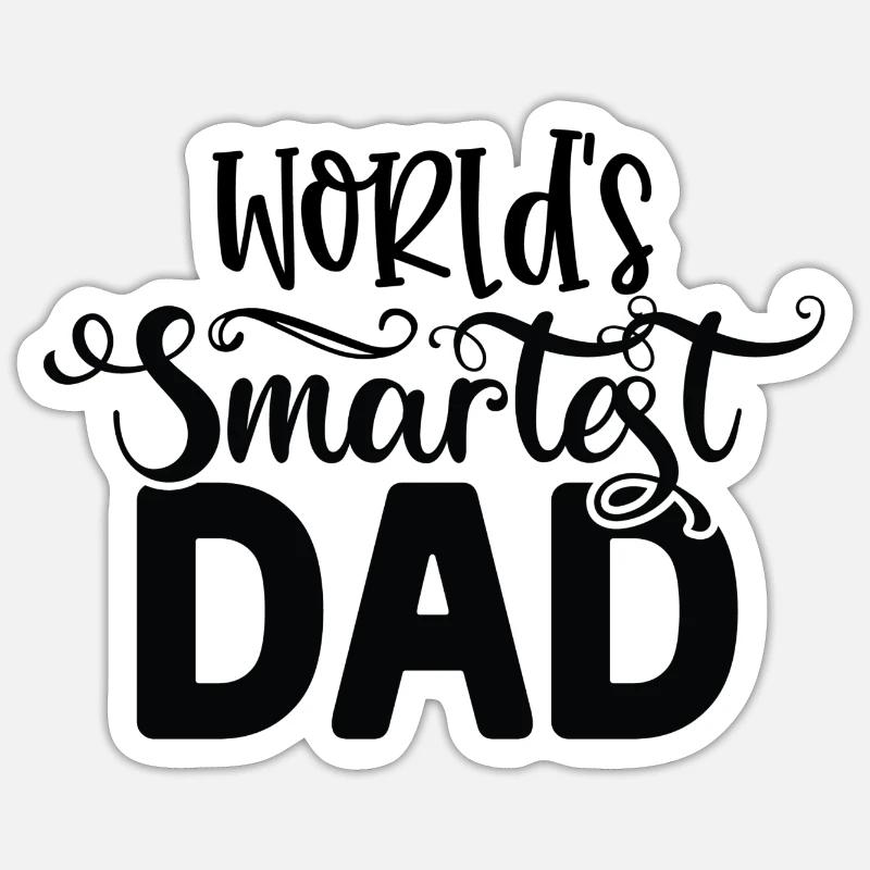 World's Smartest Dad - Sticker Größe S (10 x 10 cm) - Mattweiß