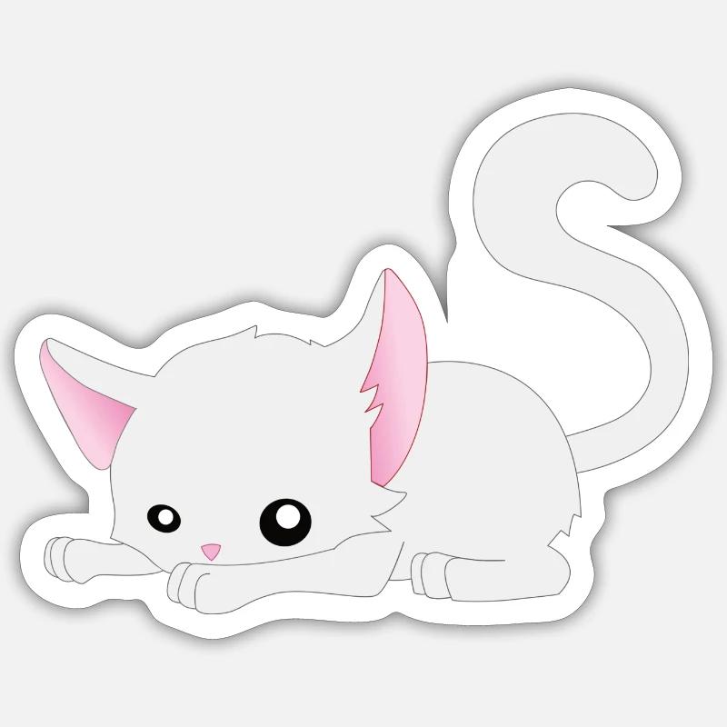 Katze Comic Sticker Größe S (10 x 10 cm)