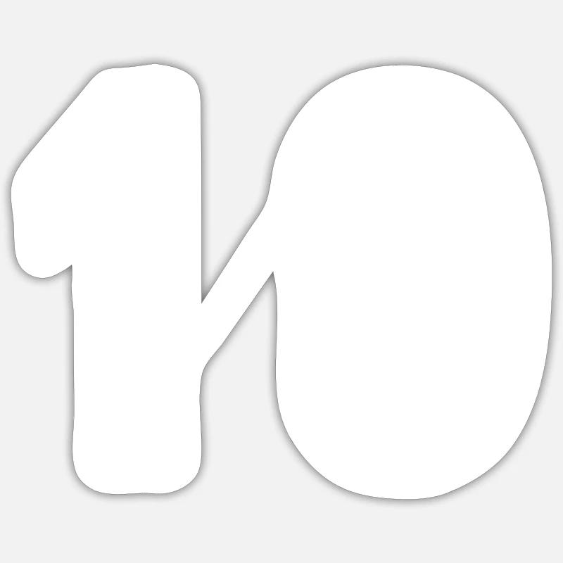 Maillot 19 Numéro - Sticker taille S (10 x 10 cm) - blanc mat