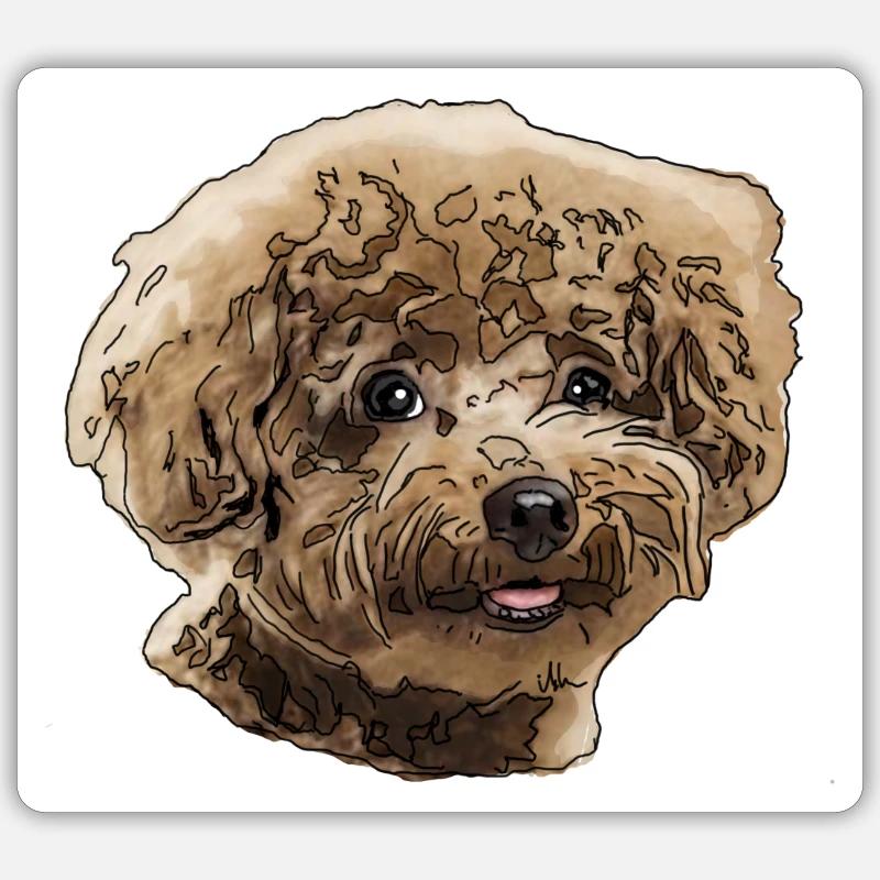 Pudel Sticker Größe S (10 x 10 cm)