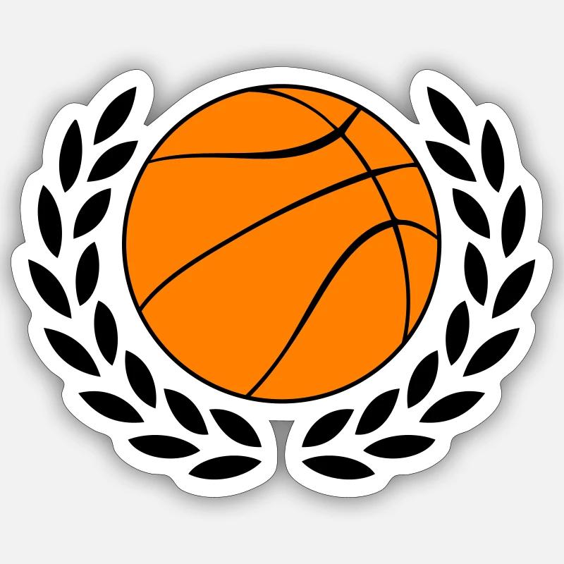 Basketball - Sticker Größe S (10 x 10 cm) - Mattweiß