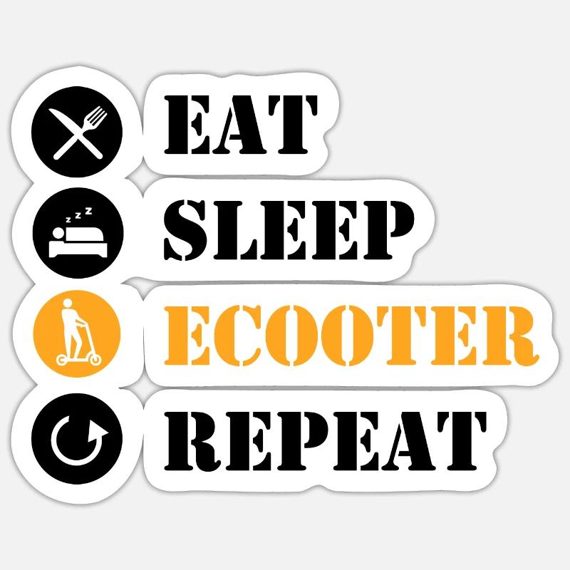 E-Scooter E-Roller Scooter - Sticker taille S (10 x 10 cm) - blanc mat