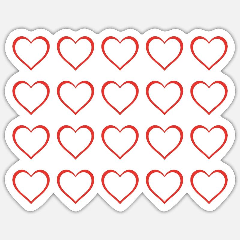 Herz Muster Geschenkidee Sticker Größe S (10 x 10 cm)