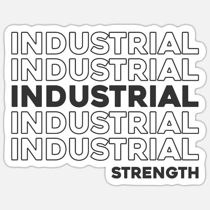 Force industrielle Techno - Sticker taille S (10 x 10 cm) - blanc mat