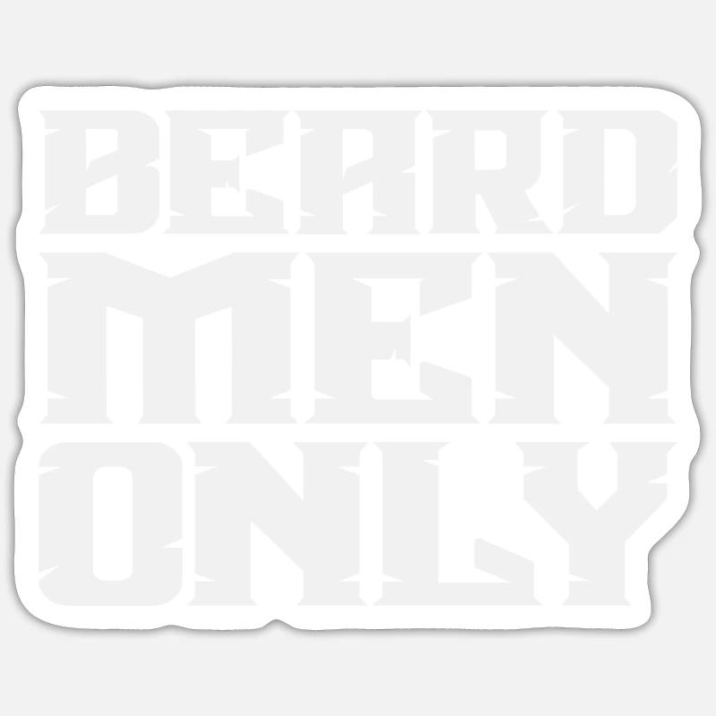 Beard Men Only - Sticker Größe S (10 x 10 cm) - Mattweiß