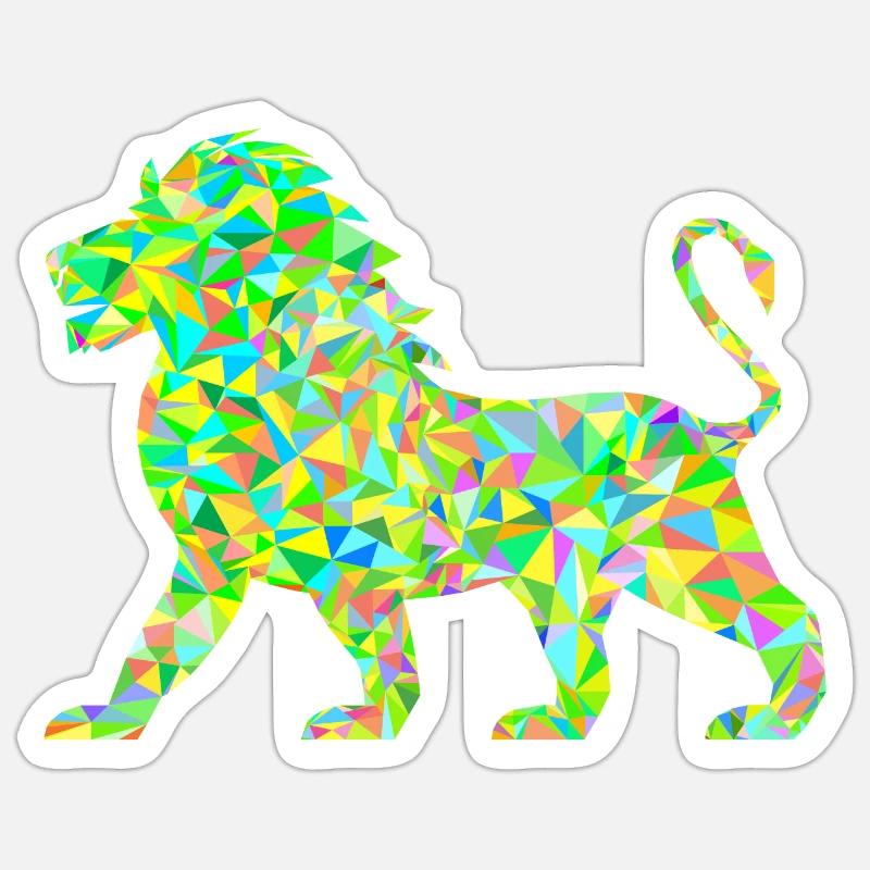 Polygone du Lion - Sticker taille S (10 x 10 cm) - blanc mat