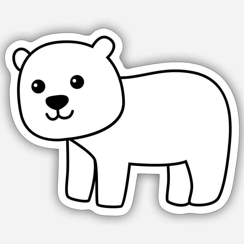 Eisbär Comic Tier Sticker Größe S (10 x 10 cm)