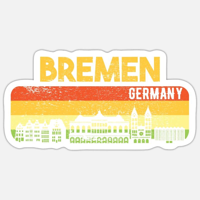 Bremen Skyline Bremer Geschenk - Sticker Größe S (10 x 10 cm) - Mattweiß