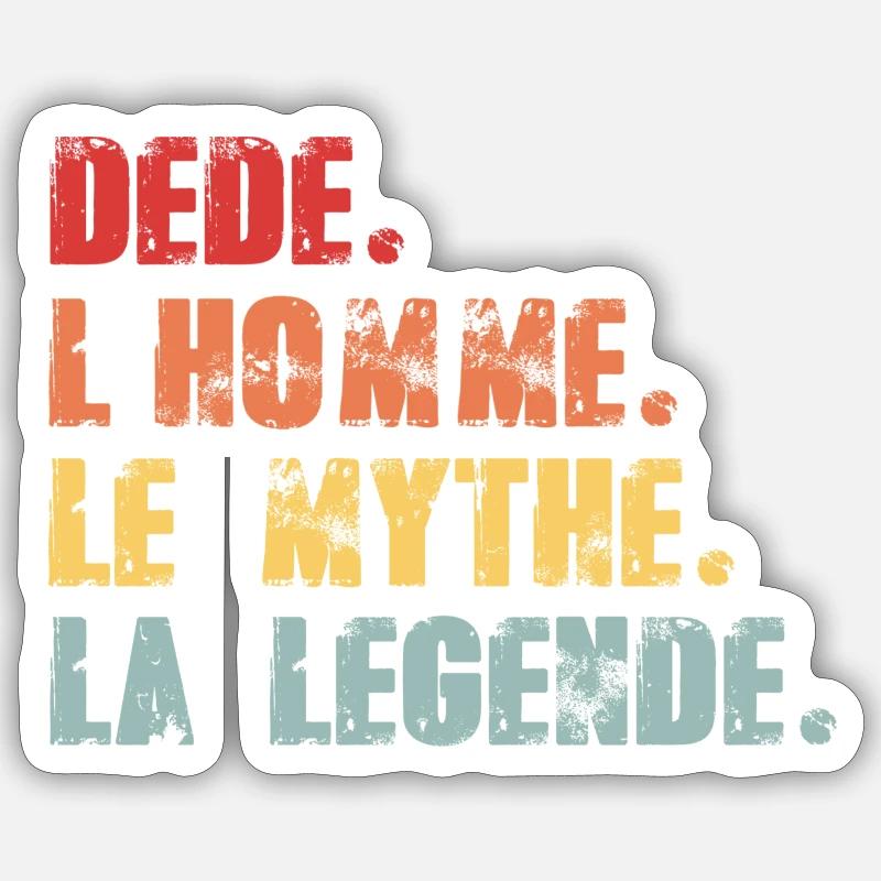 DEDE la légende - Sticker taille S (10 x 10 cm) - blanc mat