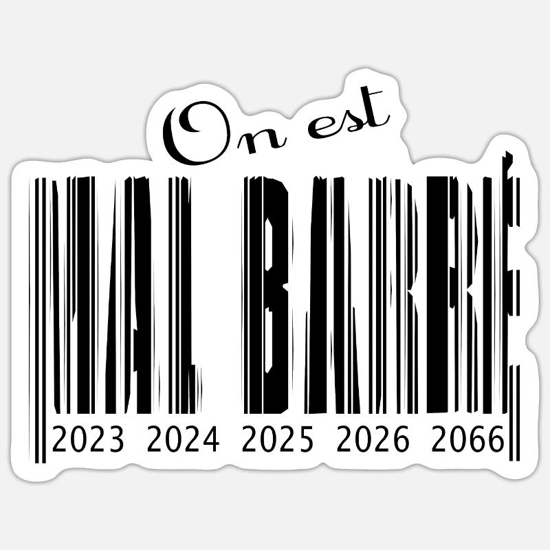 Schlecht durchgestrichener Barcode - Sticker Größe S (10 x 10 cm) - Mattweiß
