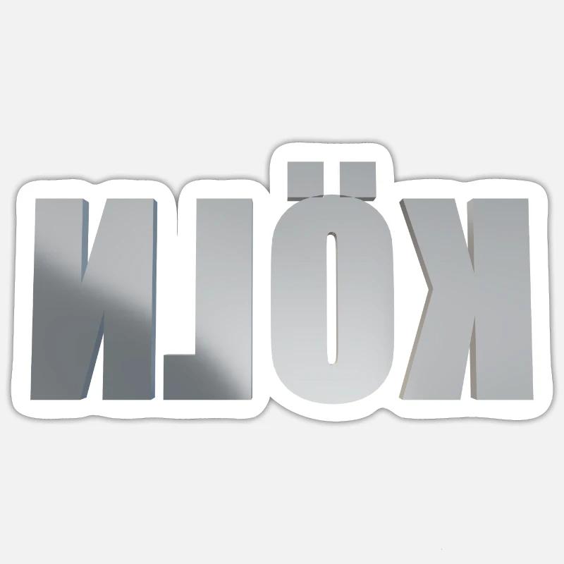 Selfie Köln Silber Sticker Größe S (10 x 10 cm)