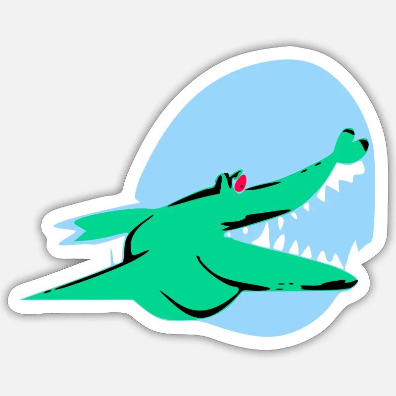 Zoco das Krokodil - Sticker Größe S (10 x 10 cm) - Mattweiß
