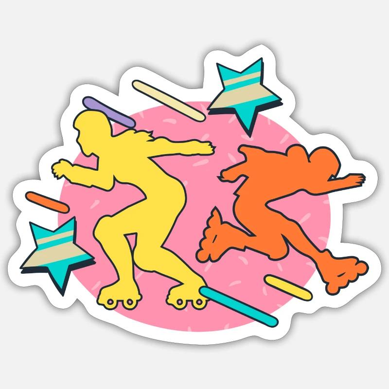 80s rollerblader - Sticker Größe S (10 x 10 cm) - Mattweiß
