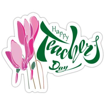 Happy Teachers Day, School - Sticker size S (10 x 10 cm) - white matte - Front