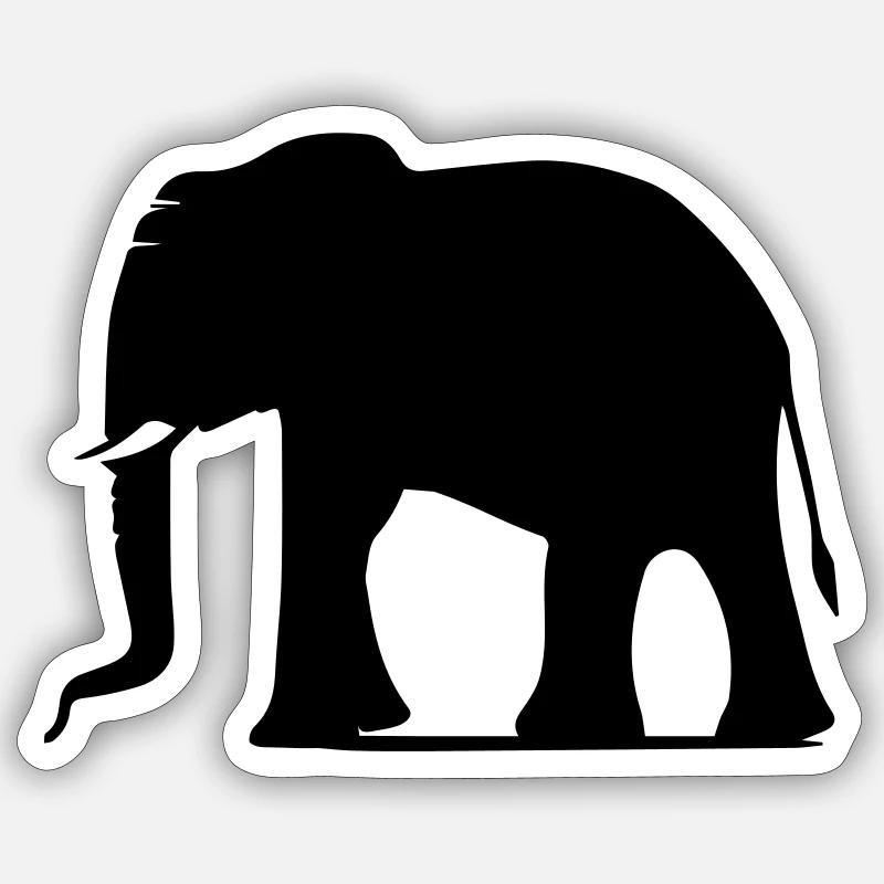 Elefant - Sticker Größe S (10 x 10 cm) - Mattweiß
