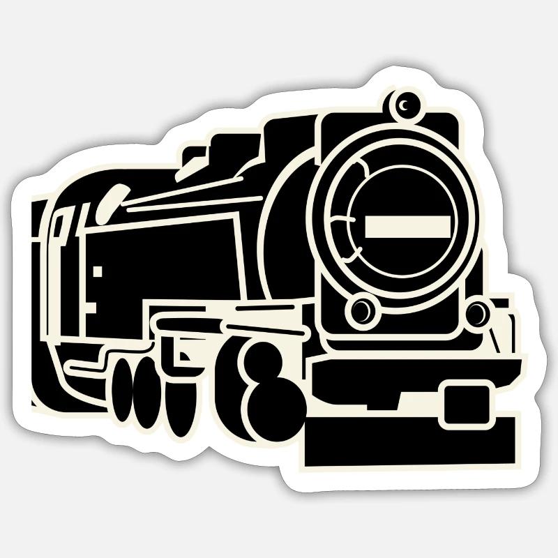 Train à vapeur Vinted Retro Railway - Sticker taille S (10 x 10 cm) - blanc mat