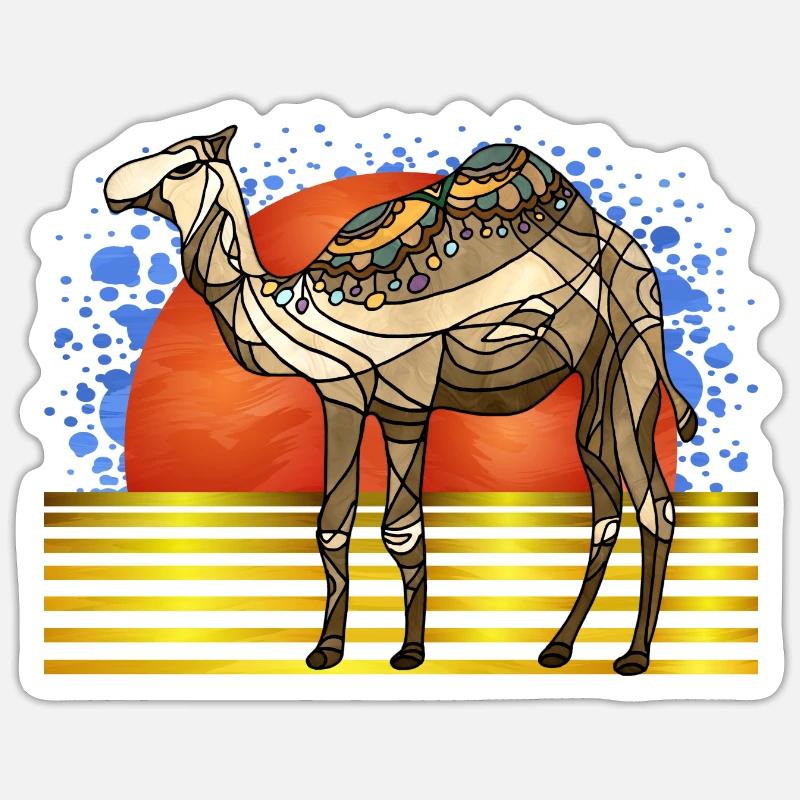 Kamel - Sticker Größe S (10 x 10 cm) - Mattweiß