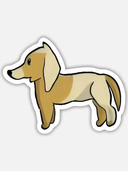Cartoon Hund Tier Haustier - Sticker Größe S (10 x 10 cm) - Mattweiß