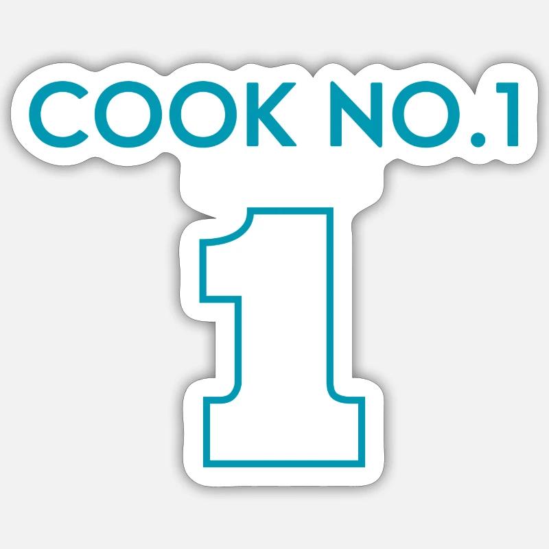 Chef Chef Numéro Un - Chef étoilé - Sticker taille S (10 x 10 cm) - blanc mat