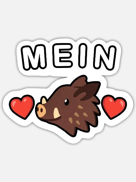 Mein Wildschweinchen ❤️ Wildschwein - Sticker Größe S (10 x 10 cm) - Mattweiß