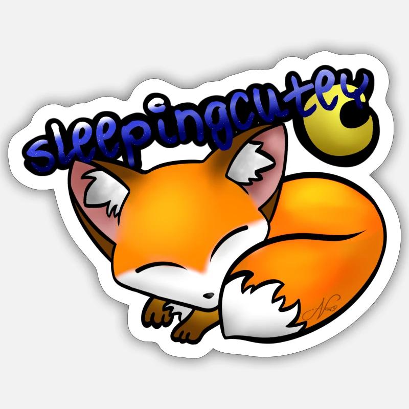 dormirCutey - Sticker taille S (10 x 10 cm) - blanc mat