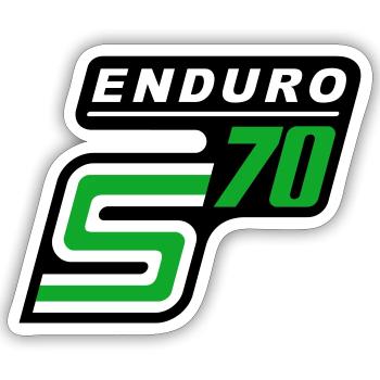 S70 Enduro Logo - Sticker taille S (10 x 10 cm) - blanc mat - Devant