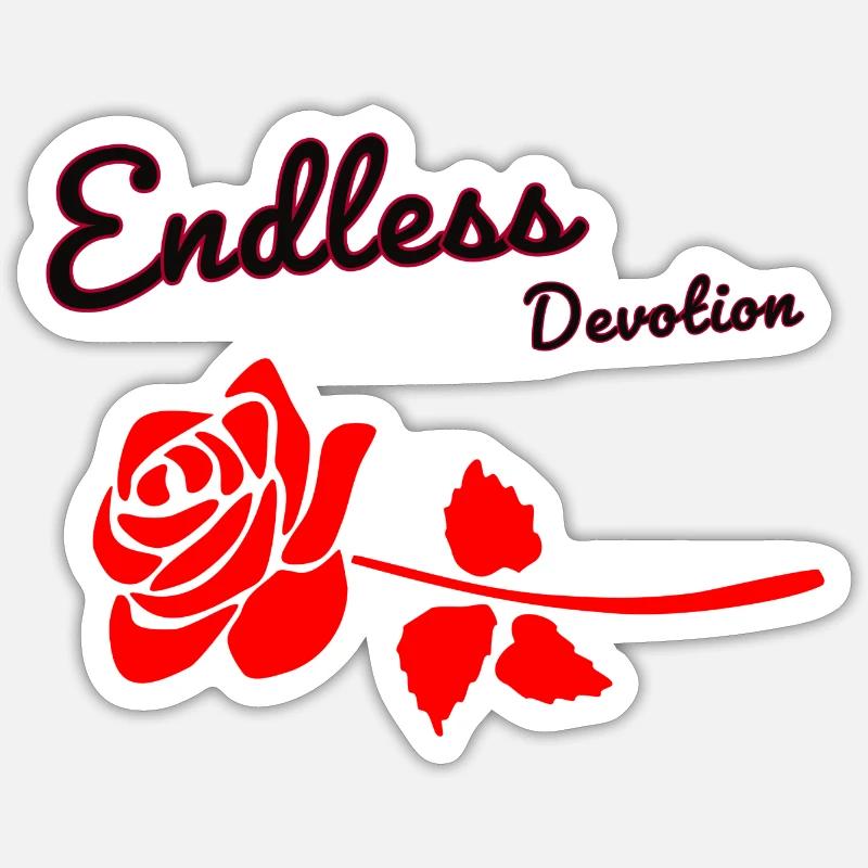 Endless devotion with Rose Red Rose Sticker size S (10 x 10 cm)