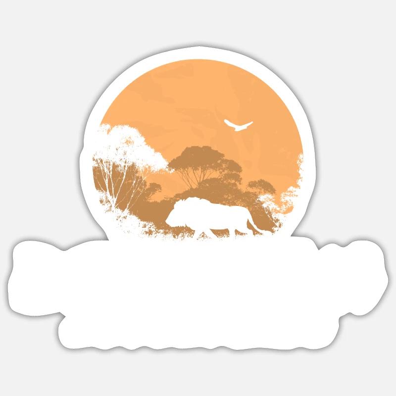 Botswana - Löwe - Sticker Größe S (10 x 10 cm) - Mattweiß