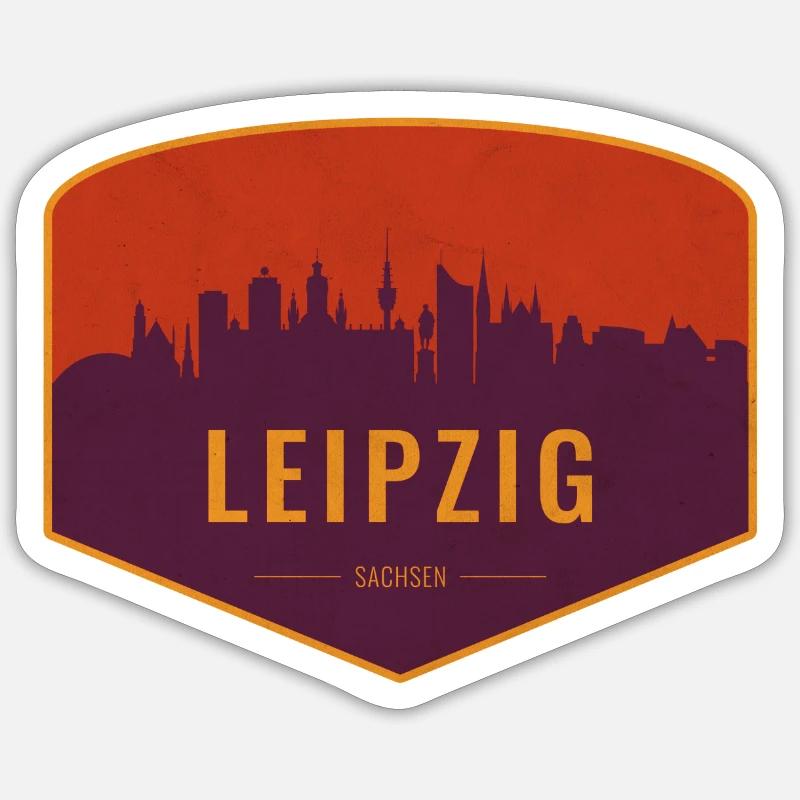 Leipzig Skyline Shield - Sticker size S (10 x 10 cm) - white matte
