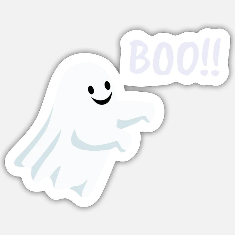 Ghost Boo!! - Sticker size S (10 x 10 cm) - white matte