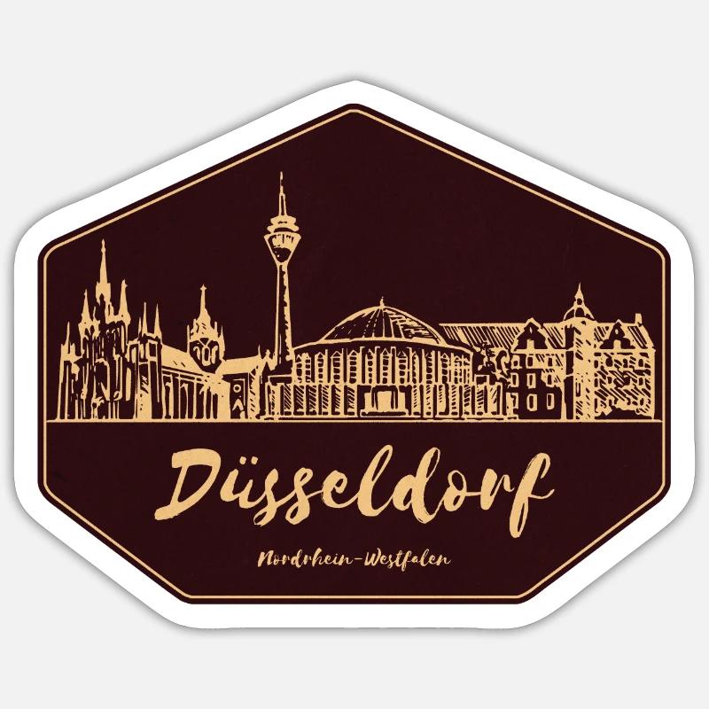 Düsseldorf Skyline Badge - Sticker size S (10 x 10 cm) - white matte