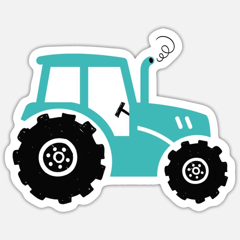 Children's tractor - Sticker size S (10 x 10 cm) - white matte